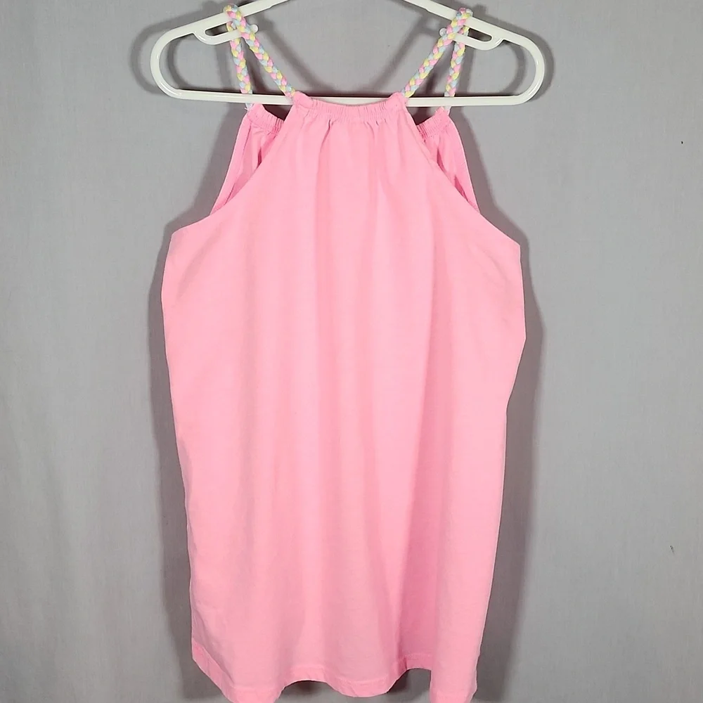 OshKosh B'gosh Pink Sleeveless Top with Braided Straps Girls Size 10